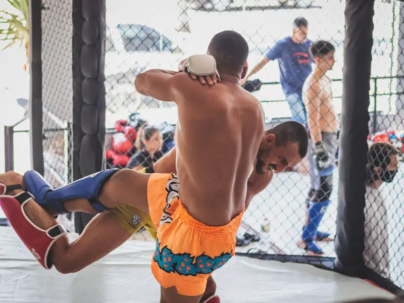 MMA Fighter using an effective judo throw 