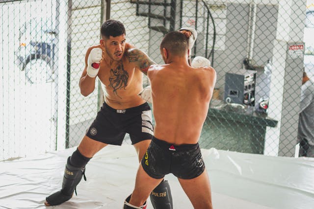 MMA Training inside the cage