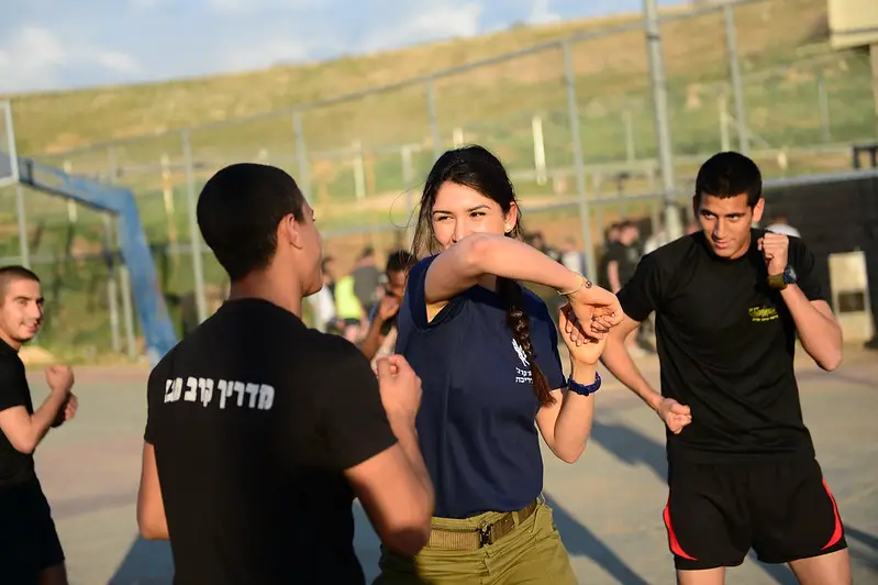 woman practicing krav maga