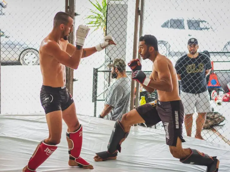 MMA sparring between two students